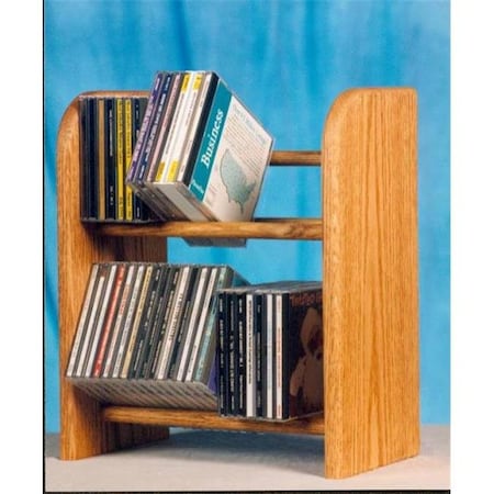 Wood Shed Wood Shed 204 Solid Oak 2 Row Dowel CD Rack 204